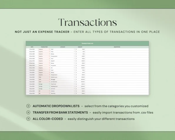 Simple Budget Planner Template for Google Sheets & Microsoft Excel – Monthly & Weekly Tracking - Image 7