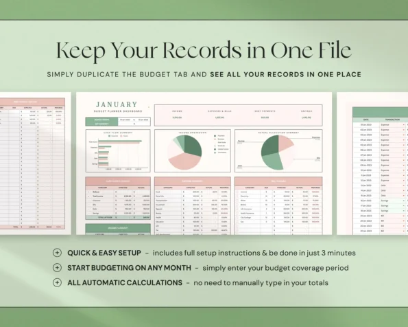 Simple Budget Planner Template for Google Sheets & Microsoft Excel – Monthly & Weekly Tracking - Image 5